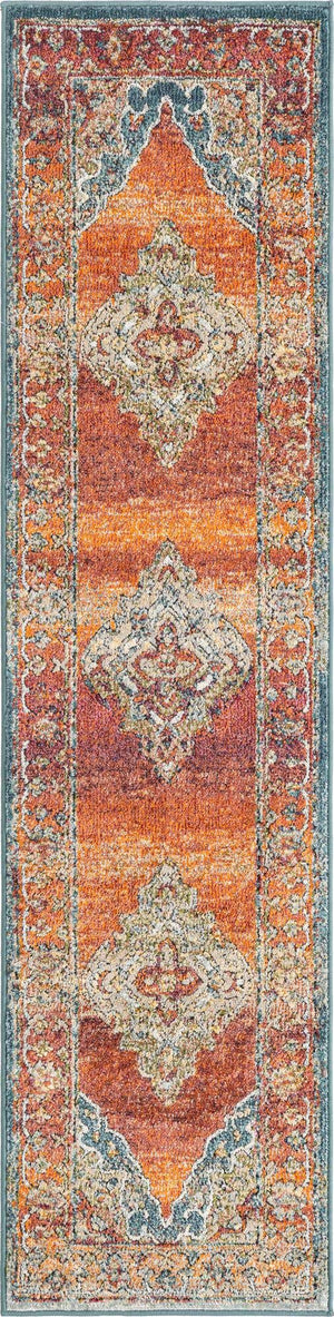 Rust Red 2' x 8' Isabella Runner Area Rug Polypropylene & Polyester Traditional Elegant Carpet for Living Rooms, Dining, Office, Dorms for Sale at Rug Engine