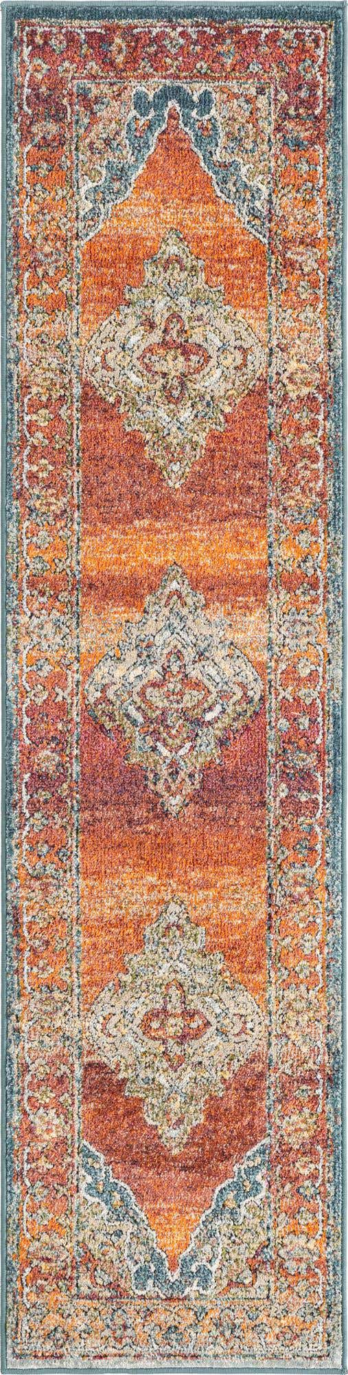 Rust Red 2' x 8' Isabella Runner Area Rug Polypropylene & Polyester Traditional Elegant Carpet for Living Rooms, Dining, Office, Dorms for Sale at Rug Engine