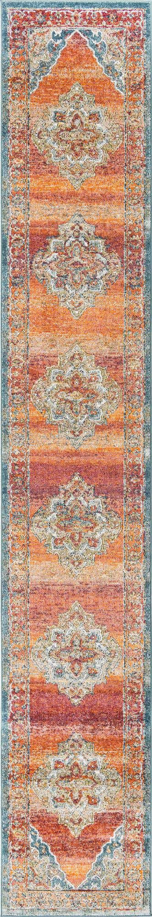 Rust Red 2' 7 x 16' 5 Isabella Runner Area Rug Polypropylene & Polyester Traditional Elegant Carpet for Living Rooms, Dining, Office, Dorms for Sale at Rug Engine