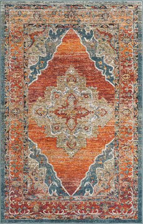 Rust Red 1' 4 x 1' 4 Isabella Sample Area Rug Polypropylene & Polyester Traditional Elegant Carpet for Living Rooms, Dining, Office, Dorms for Sale at Rug Engine