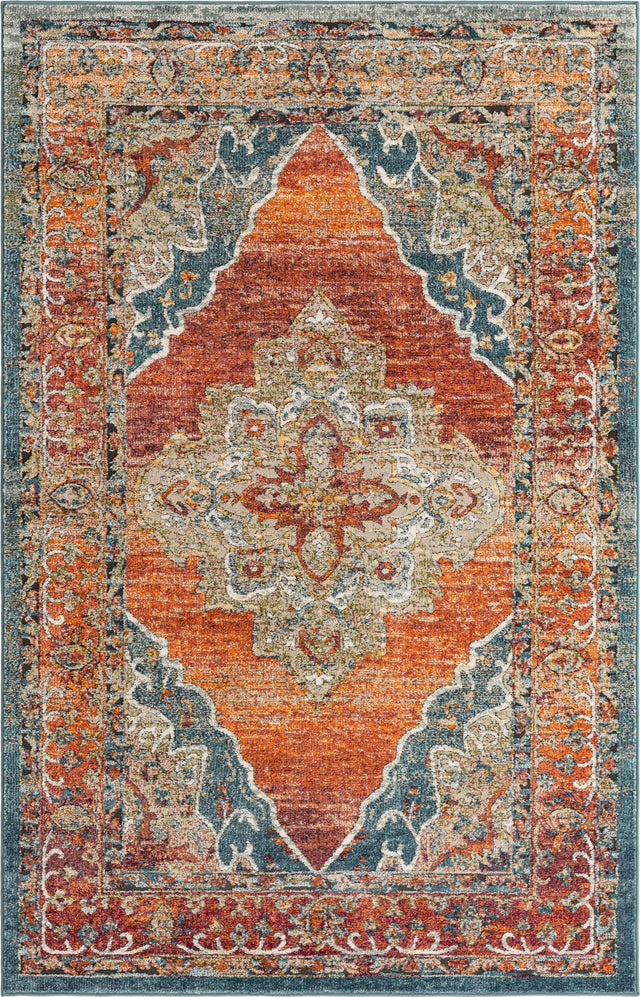 Rust Red 1' 4 x 1' 4 Isabella Sample Area Rug Polypropylene & Polyester Traditional Elegant Carpet for Living Rooms, Dining, Office, Dorms for Sale at Rug Engine
