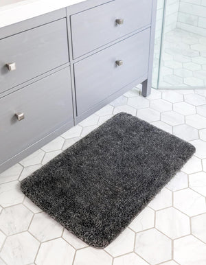 Iron Gray 2' x 3' Bano Luxe Bath Mat Rectangle Rug