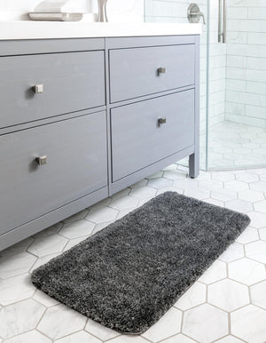 Iron Gray 2' x 3' Bano Luxe Bath Mat Rectangle Rug