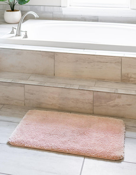 Cotton Candy Pink 1' 8 x 2' 7 Bano Luxe Bath Mat Soft & Plush Water Absorbing Accent Area Rug for Sale at Rug Engine