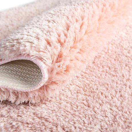 Cotton Candy Pink 1' 8 x 2' 7 Bano Luxe Bath Mat Soft & Plush Water Absorbing Accent Area Rug for Sale at Rug Engine