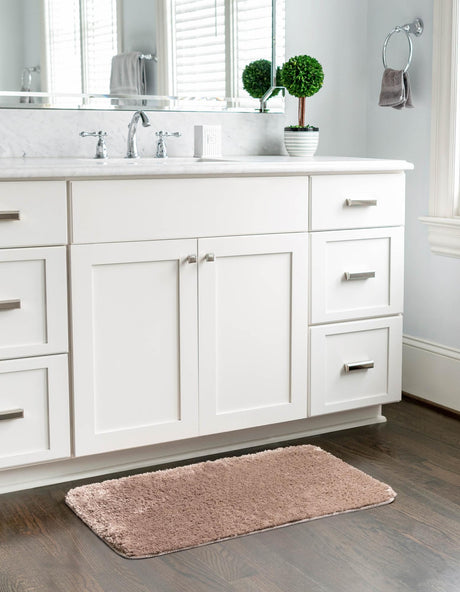 Mink 1' 8 x 2' 7 Bano Luxe Bath Mat Soft & Plush Water Absorbing Accent Area Rug for Sale at Rug Engine