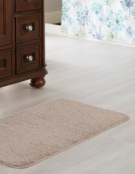 Taupe 1' 8 x 2' 7 Bano Everyday Bath Mat Soft & Plush Water Absorbing Accent Area Rug for Sale at Rug Engine