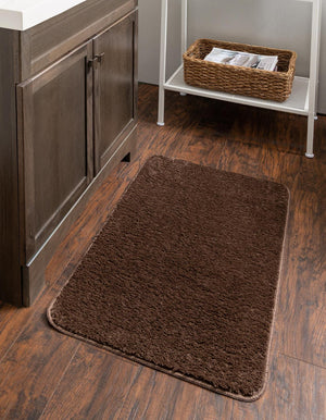 Mocha Brown 2' x 3' Bano Everyday Bath Mat Rectangle Rug