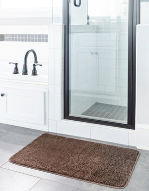 Mocha Brown 2' x 3' Bano Everyday Bath Mat Rectangle Rug