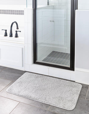 Silver 2' x 3' Bano Everyday Bath Mat Rectangle Rug
