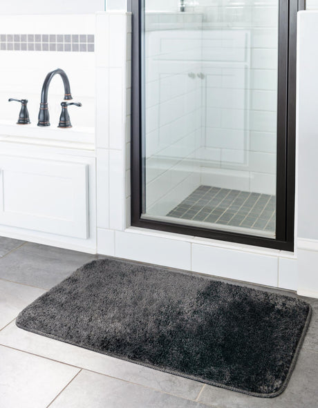 Storm Gray 1' 8 x 2' 7 Bano Everyday Bath Mat Soft & Plush Water Absorbing Accent Area Rug for Sale at Rug Engine