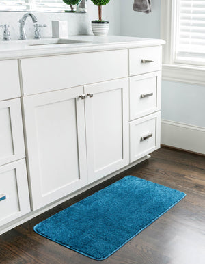 Ocean Blue 2' x 3' Bano Everyday Bath Mat Rectangle Rug