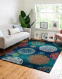 Navy Blue 10' x 14' Azalea Rectangle Area Rug Colorful 100% Polypropylene Durable Jute Backing Living Dining Room Bedroom Office Modern Decor Carpet for Sale at Rug Engine
