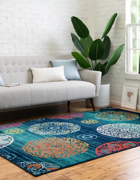 Navy Blue 10' x 14' Azalea Rectangle Area Rug Colorful 100% Polypropylene Durable Jute Backing Living Dining Room Bedroom Office Modern Decor Carpet for Sale at Rug Engine