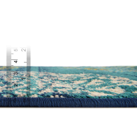 Navy Blue 3' x 3' Azalea Round Area Rug Colorful 100% Polypropylene Durable Jute Backing Living Dining Room Bedroom Office Modern Decor Carpet for Sale at Rug Engine