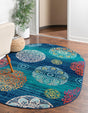 Navy Blue 7' 10 x 10' Azalea Oval Area Rug Colorful 100% Polypropylene Durable Jute Backing Living Dining Room Bedroom Office Modern Decor Carpet for Sale at Rug Engine