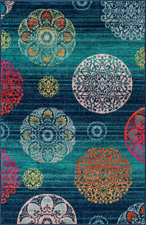 Navy Blue 1' 4 x 1' 4 Azalea Sample Area Rug Colorful 100% Polypropylene Durable Jute Backing Living Dining Room Bedroom Office Modern Decor Carpet for Sale at Rug Engine