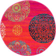 Rust Red 3' x 3' Azalea Round Area Rug Colorful 100% Polypropylene Durable Jute Backing Living Dining Room Bedroom Office Modern Decor Carpet for Sale at Rug Engine