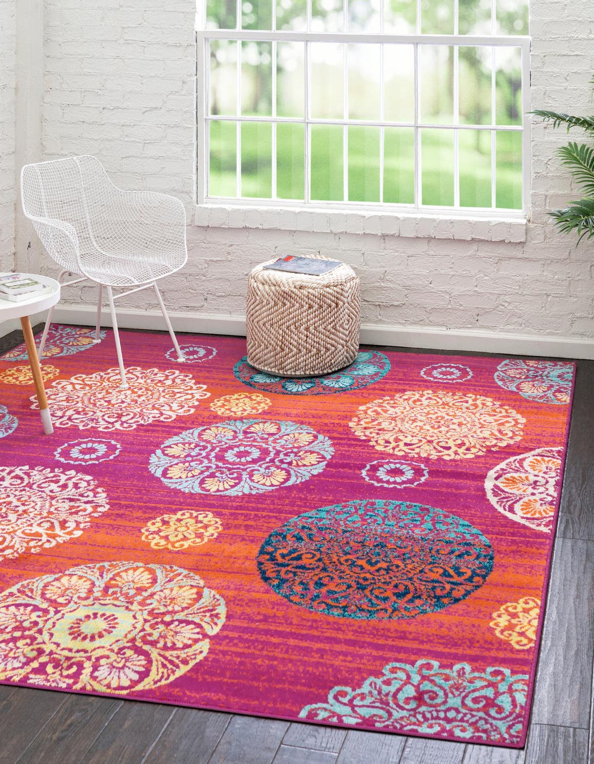 Rust Red 7' 10 x 7' 10 Azalea Square Area Rug Colorful 100% Polypropylene Durable Jute Backing Living Dining Room Bedroom Office Modern Decor Carpet for Sale at Rug Engine