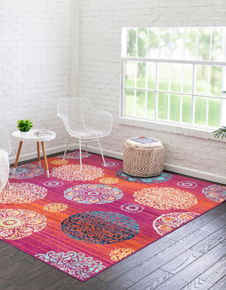 Rust Red 7' 10 x 7' 10 Azalea Square Area Rug Colorful 100% Polypropylene Durable Jute Backing Living Dining Room Bedroom Office Modern Decor Carpet for Sale at Rug Engine