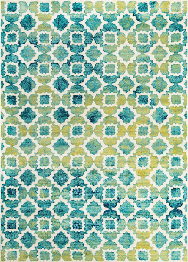 Blue 10' x 14' Azalea Rectangle Area Rug Colorful 100% Polypropylene Durable Jute Backing Living Dining Room Bedroom Office Modern Decor Carpet for Sale at Rug Engine