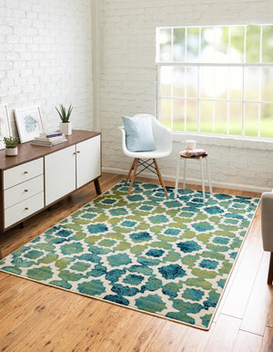 Blue 7' 10 x 10' Azalea Rectangle Area Rug Colorful 100% Polypropylene Durable Jute Backing Living Dining Room Bedroom Office Modern Decor Carpet for Sale at Rug Engine