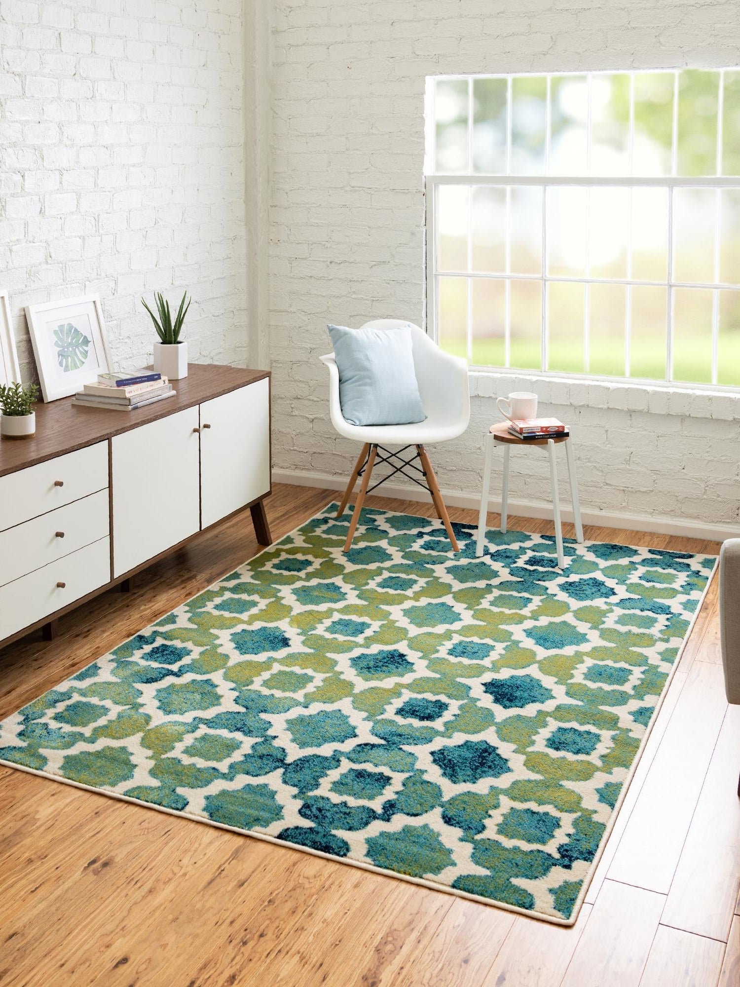 Blue 9' x 12' Azalea Rectangle Area Rug Colorful 100% Polypropylene Durable Jute Backing Living Dining Room Bedroom Office Modern Decor Carpet for Sale at Rug Engine