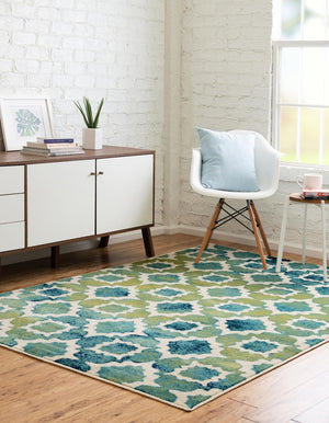 Blue 7' 10 x 10' Azalea Rectangle Area Rug Colorful 100% Polypropylene Durable Jute Backing Living Dining Room Bedroom Office Modern Decor Carpet for Sale at Rug Engine