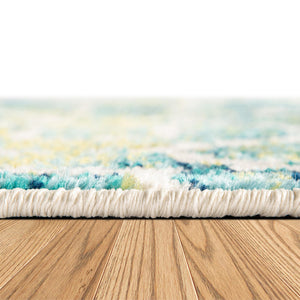Blue 9' x 12' Azalea Rectangle Area Rug Colorful 100% Polypropylene Durable Jute Backing Living Dining Room Bedroom Office Modern Decor Carpet for Sale at Rug Engine