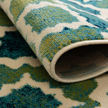 Blue 4' x 6' Azalea Rectangle Area Rug Colorful 100% Polypropylene Durable Jute Backing Living Dining Room Bedroom Office Modern Decor Carpet for Sale at Rug Engine
