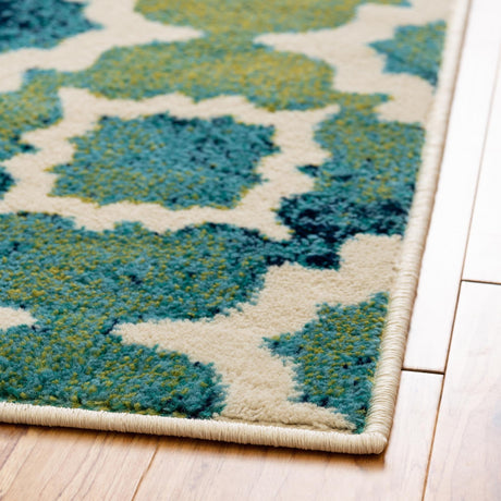 Blue 5' 3 x 8' Azalea Rectangle Area Rug Colorful 100% Polypropylene Durable Jute Backing Living Dining Room Bedroom Office Modern Decor Carpet for Sale at Rug Engine