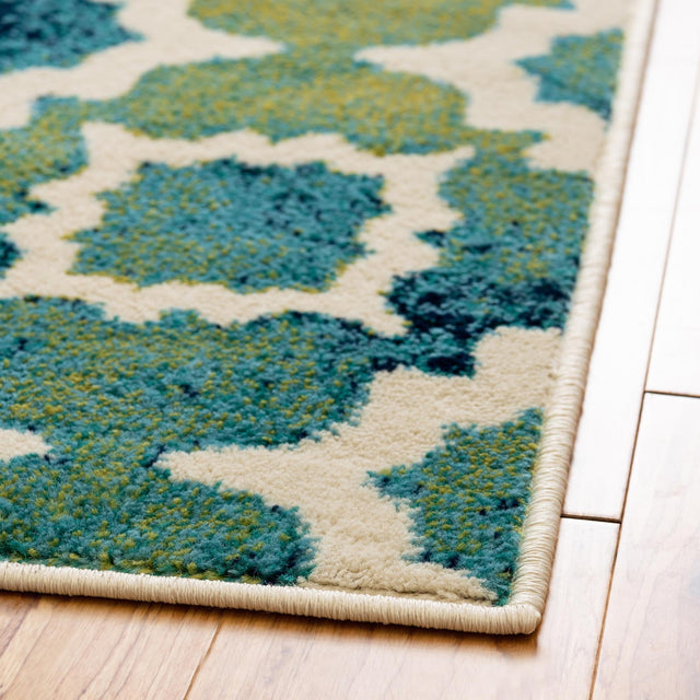 Blue 5' 3 x 8' Azalea Rectangle Area Rug Colorful 100% Polypropylene Durable Jute Backing Living Dining Room Bedroom Office Modern Decor Carpet for Sale at Rug Engine