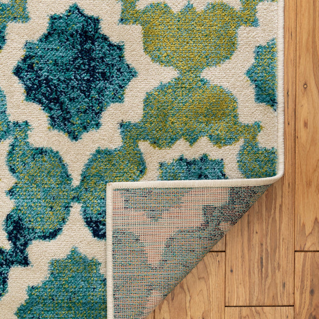 Blue 10' x 14' Azalea Rectangle Area Rug Colorful 100% Polypropylene Durable Jute Backing Living Dining Room Bedroom Office Modern Decor Carpet for Sale at Rug Engine