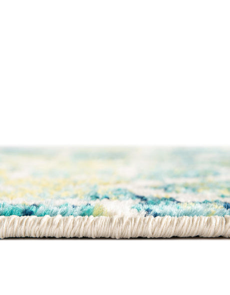 Blue 7' x 7' Azalea Round Area Rug Colorful 100% Polypropylene Durable Jute Backing Living Dining Room Bedroom Office Modern Decor Carpet for Sale at Rug Engine