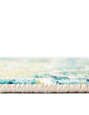 Blue 5' 3 x 5' 3 Azalea Round Area Rug Colorful 100% Polypropylene Durable Jute Backing Living Dining Room Bedroom Office Modern Decor Carpet for Sale at Rug Engine