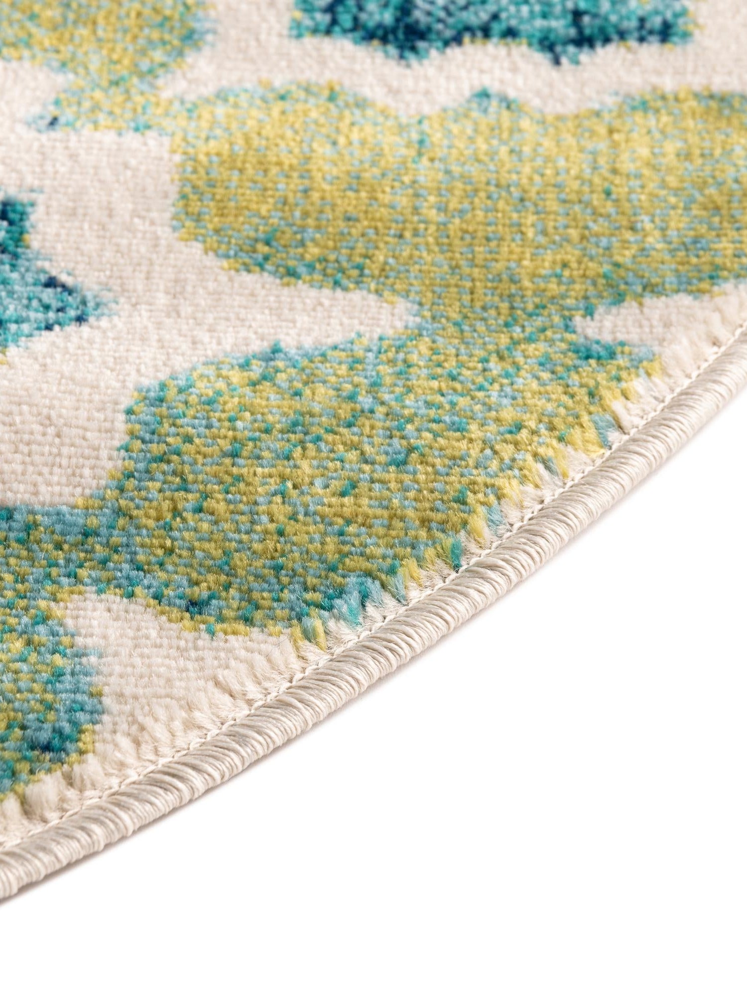 Blue 3' x 3' Azalea Round Area Rug Colorful 100% Polypropylene Durable Jute Backing Living Dining Room Bedroom Office Modern Decor Carpet for Sale at Rug Engine
