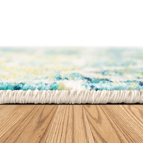 Blue 10' x 10' Azalea Square Area Rug Colorful 100% Polypropylene Durable Jute Backing Living Dining Room Bedroom Office Modern Decor Carpet for Sale at Rug Engine