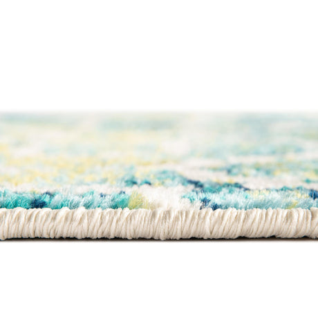 Blue 2' x 8' Azalea Runner Area Rug Colorful 100% Polypropylene Durable Jute Backing Living Dining Room Bedroom Office Modern Decor Carpet for Sale at Rug Engine
