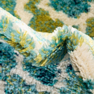 Blue 2' x 6' Azalea Runner Area Rug Colorful 100% Polypropylene Durable Jute Backing Living Dining Room Bedroom Office Modern Decor Carpet for Sale at Rug Engine