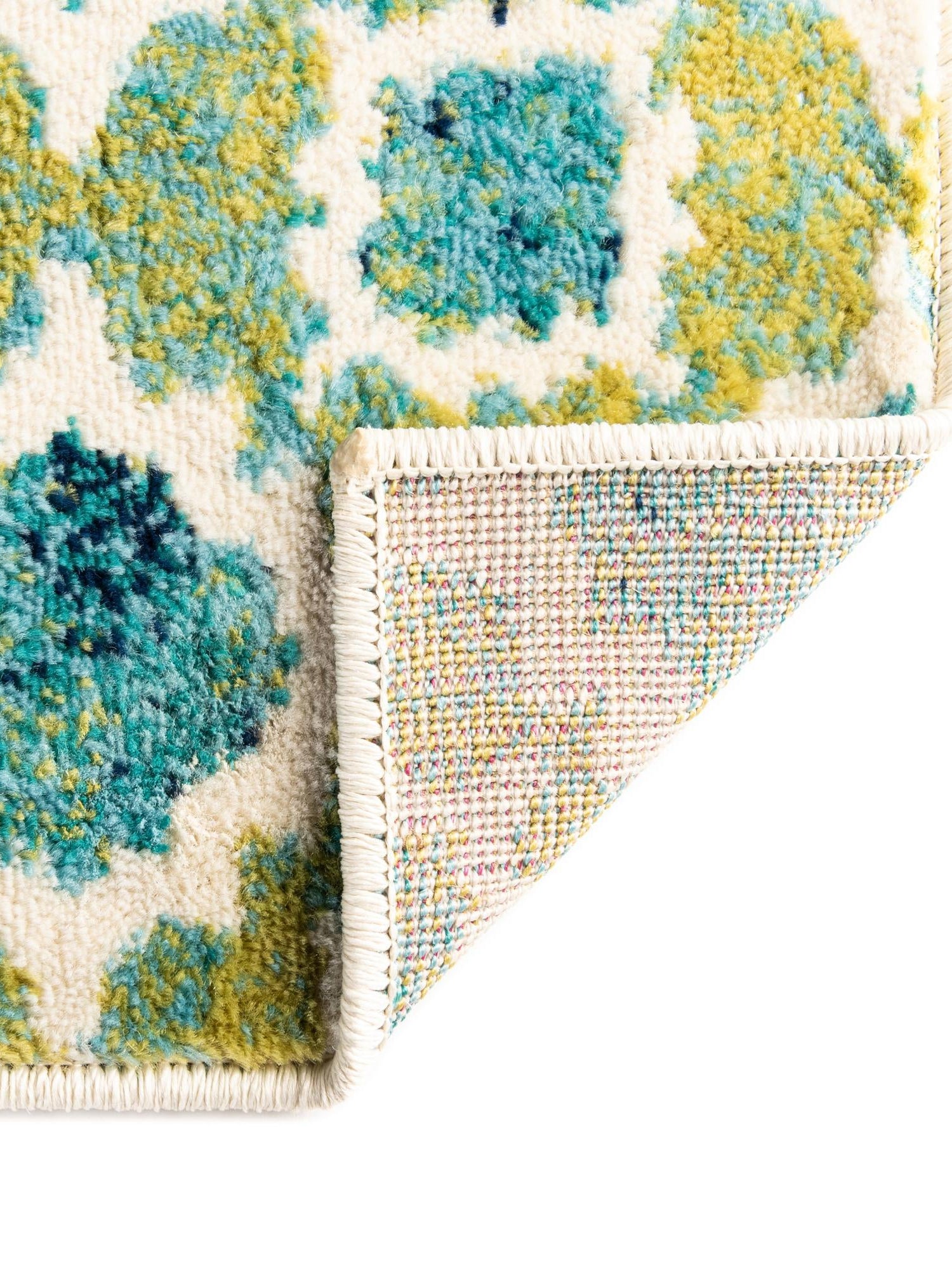 Blue 2' x 6' Azalea Runner Area Rug Colorful 100% Polypropylene Durable Jute Backing Living Dining Room Bedroom Office Modern Decor Carpet for Sale at Rug Engine