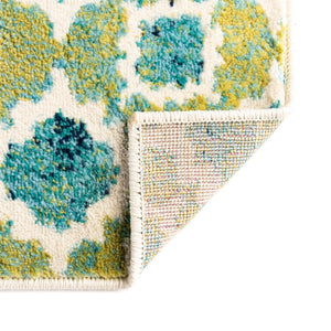 Blue 2' x 6' Azalea Runner Area Rug Colorful 100% Polypropylene Durable Jute Backing Living Dining Room Bedroom Office Modern Decor Carpet for Sale at Rug Engine