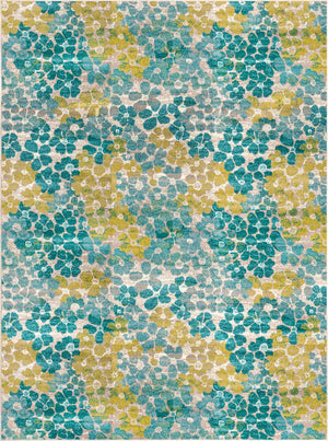 Blue 9' x 12' Azalea Rectangle Area Rug Colorful 100% Polypropylene Durable Jute Backing Living Dining Room Bedroom Office Modern Decor Carpet for Sale at Rug Engine