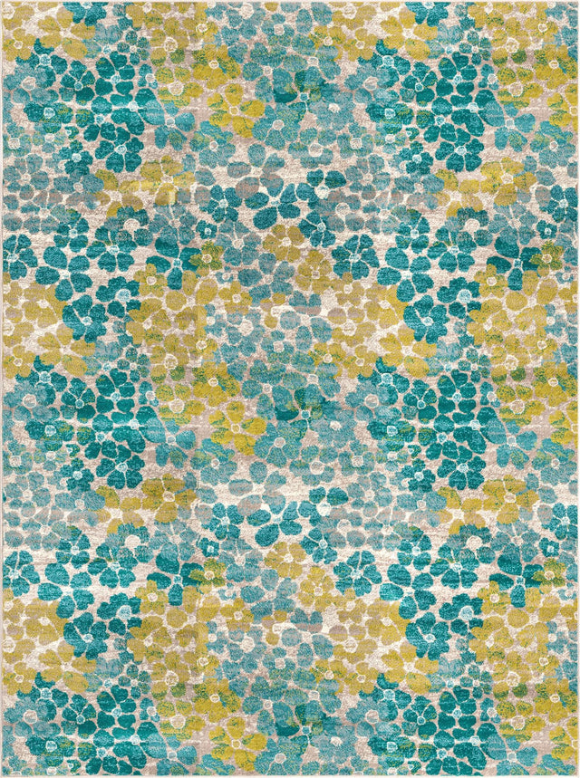 Blue 9' x 12' Azalea Rectangle Area Rug Colorful 100% Polypropylene Durable Jute Backing Living Dining Room Bedroom Office Modern Decor Carpet for Sale at Rug Engine