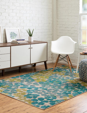Blue 10' x 14' Azalea Rectangle Area Rug Colorful 100% Polypropylene Durable Jute Backing Living Dining Room Bedroom Office Modern Decor Carpet for Sale at Rug Engine