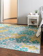 Blue 7' 10 x 7' 10 Azalea Square Area Rug Colorful 100% Polypropylene Durable Jute Backing Living Dining Room Bedroom Office Modern Decor Carpet for Sale at Rug Engine