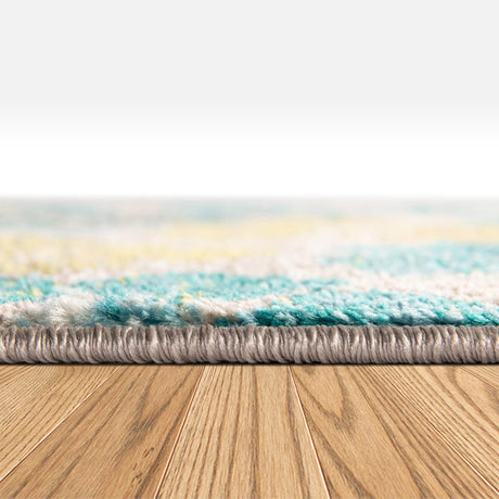 Blue 10' x 10' Azalea Square Area Rug Colorful 100% Polypropylene Durable Jute Backing Living Dining Room Bedroom Office Modern Decor Carpet for Sale at Rug Engine