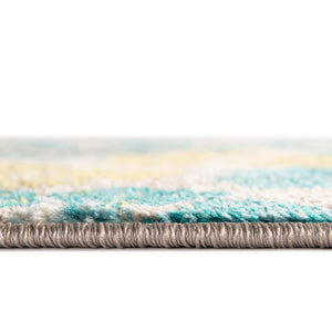 Blue 2' x 6' Azalea Runner Area Rug Colorful 100% Polypropylene Durable Jute Backing Living Dining Room Bedroom Office Modern Decor Carpet for Sale at Rug Engine
