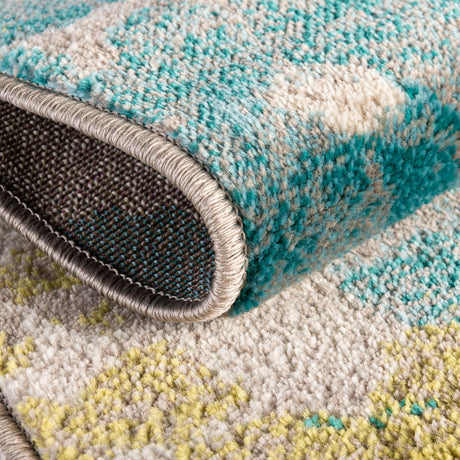 Blue 2' x 8' Azalea Runner Area Rug Colorful 100% Polypropylene Durable Jute Backing Living Dining Room Bedroom Office Modern Decor Carpet for Sale at Rug Engine