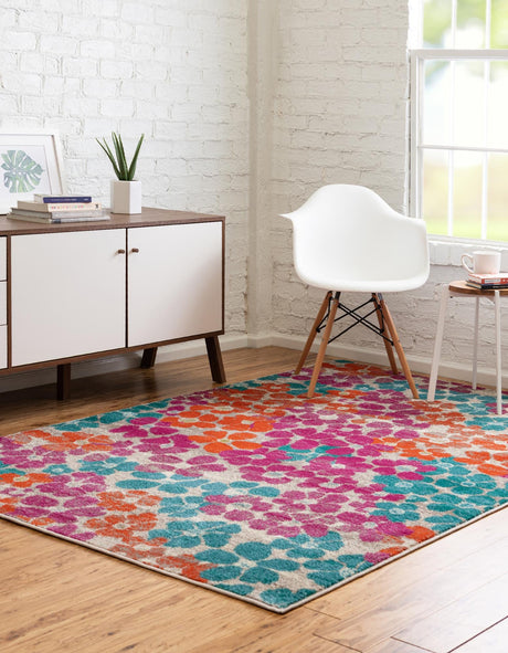 Multicolor 9' x 12' Azalea Rectangle Area Rug Colorful 100% Polypropylene Durable Jute Backing Living Dining Room Bedroom Office Modern Decor Carpet for Sale at Rug Engine