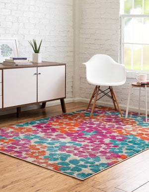 Multicolor 5' 3 x 8' Azalea Rectangle Area Rug Colorful 100% Polypropylene Durable Jute Backing Living Dining Room Bedroom Office Modern Decor Carpet for Sale at Rug Engine